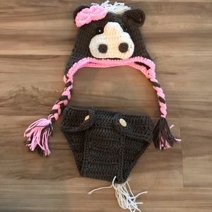 Baby cow crochet photo outfit